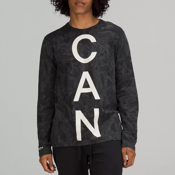 Lululemon Team Canada Fundamental Exclusive Long Sleeve Shirt Black/ White NWT - Picture 1 of 3